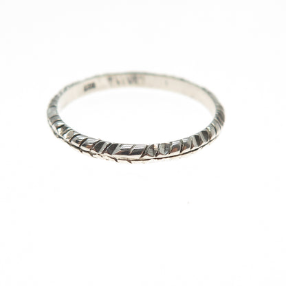 NEVADA 925 Sterling Silver Vintage Wheat Stackable Band Ring Size 7.25