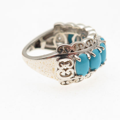 Chuck Clemency 925 Sterling Silver Real Sleeping Beauty Turquoise Ring Size 6.25