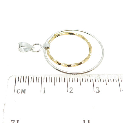 925 Sterling Silver 2-Tone Multi-Circle of Life Pendant