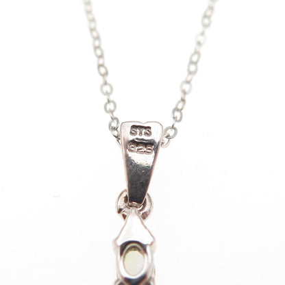 Chuck Clemency 925 Sterling Silver Real Green Amethyst & Tanzanite Necklace 20"