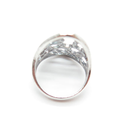 925 Sterling Silver Vintage Modernist Statement Ring Size 5.75