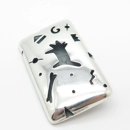 925 Sterling Silver Vintage Mexico ANNI Cutout Dog & Bone Pin Brooch
