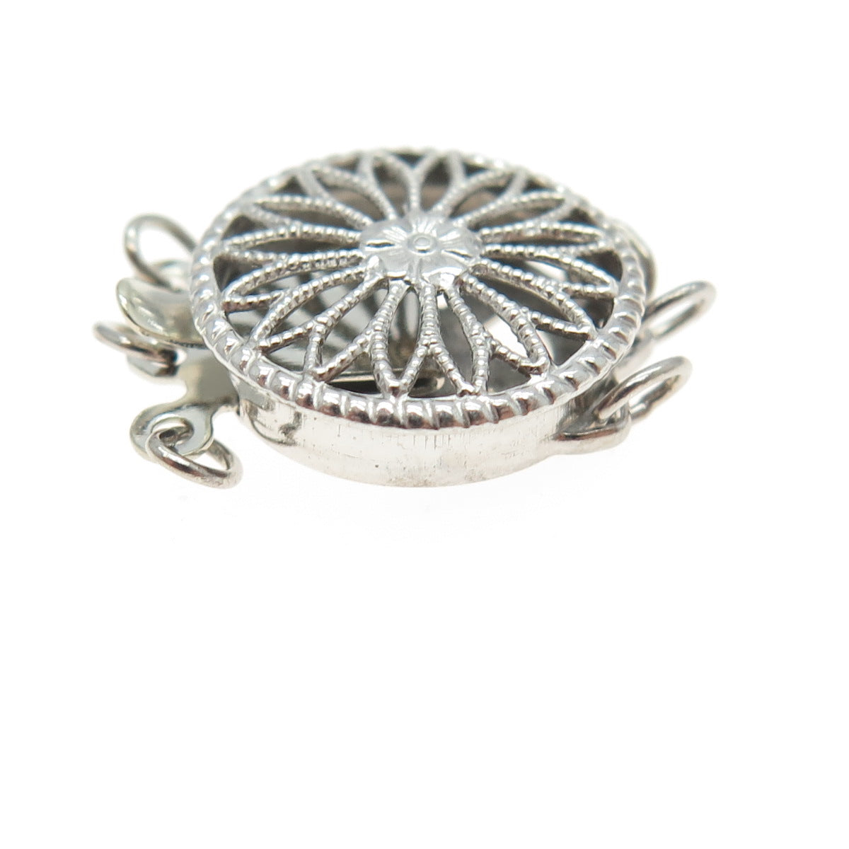 925 Sterling Silver Vintage Floral Lock Clasp For Bracelet / Necklace