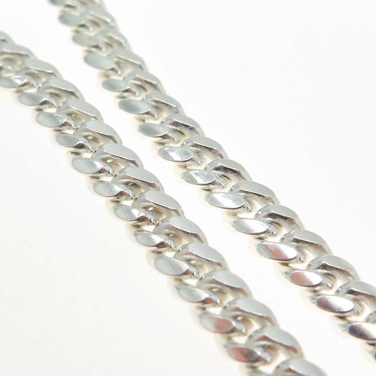 925 Sterling Silver Italy Cuban Link Bracelet 7"