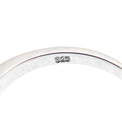 925 Sterling Silver Round-Cut C Z Hook & Eye Ring Size 6.75