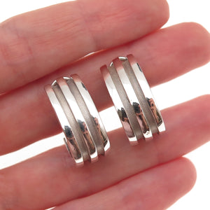 Tiffany & Co. 925 Sterling Vintage 1995 Ribbed Clip On Earrings (removed posts)