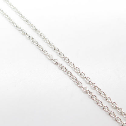 925 Sterling Silver Italy Swirl Retro Key Cable Chain Necklace 16"