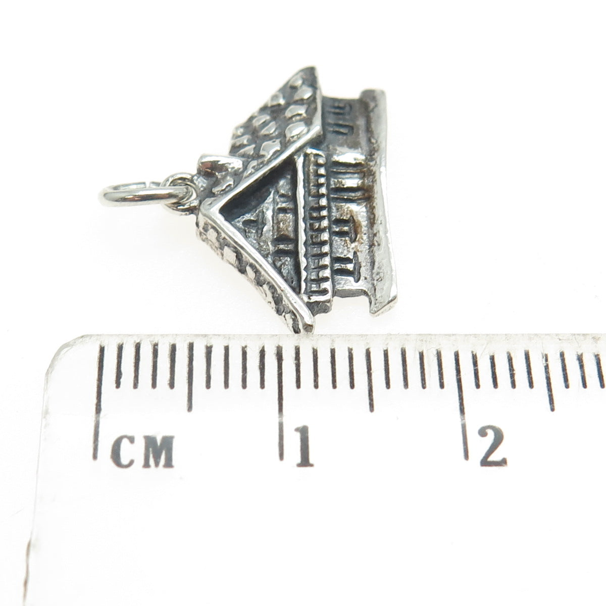 800 Silver Vintage Italy Cabin Charm Pendant