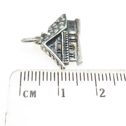 800 Silver Vintage Italy Cabin Charm Pendant
