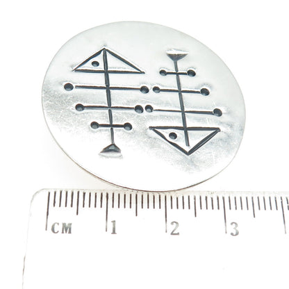 925 Sterling Silver Vintage Pisces Zodiac Sign Hand-Wrought Pin Brooch