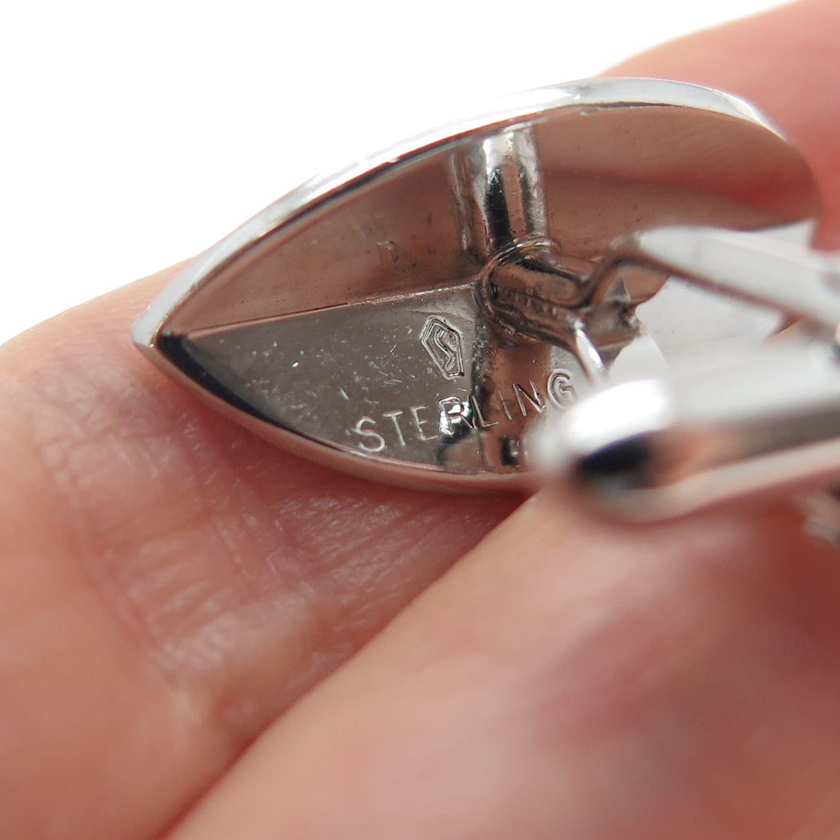 SWANK 925 Sterling Silver Vintage Modernist Petal Cufflinks