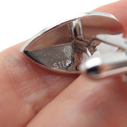 SWANK 925 Sterling Silver Vintage Modernist Petal Cufflinks