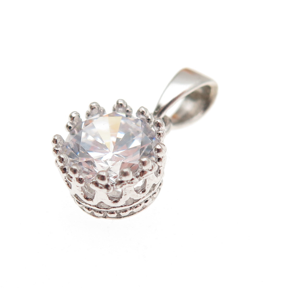 ATI Annika Witt 925 Sterling Silver Round-Cut C Z Mini Charm Pendant