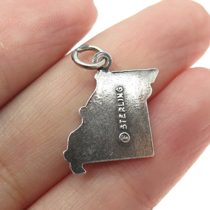 FRENCH & FRANKLIN 925 Sterling Silver Vintage Missouri State Map Charm Pendant