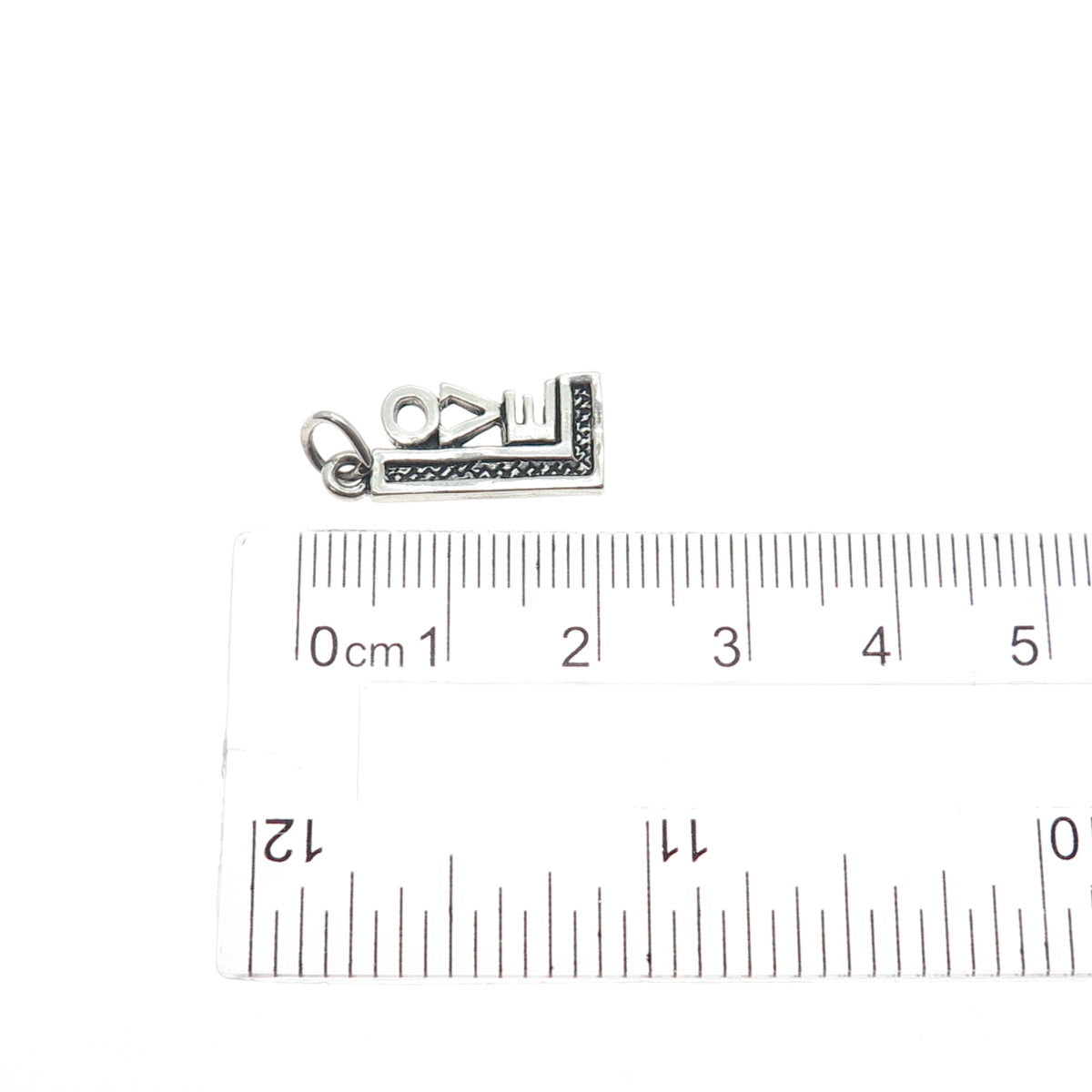 925 Sterling Silver Vintage Love Oxidized Minimalist Charm Pendant