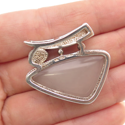 Whitney Kelly Sterling Silver Vintage Real Druzy & Opal Modernist Slide Pendant