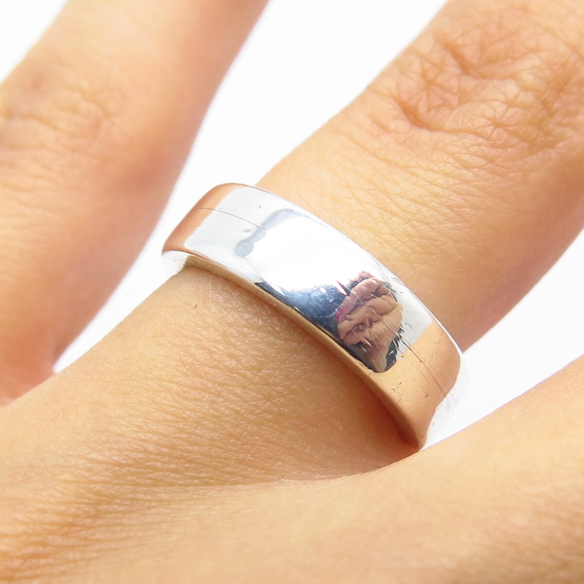 925 Sterling Silver Vintage Mexico Classic Band Ring Size 5.25