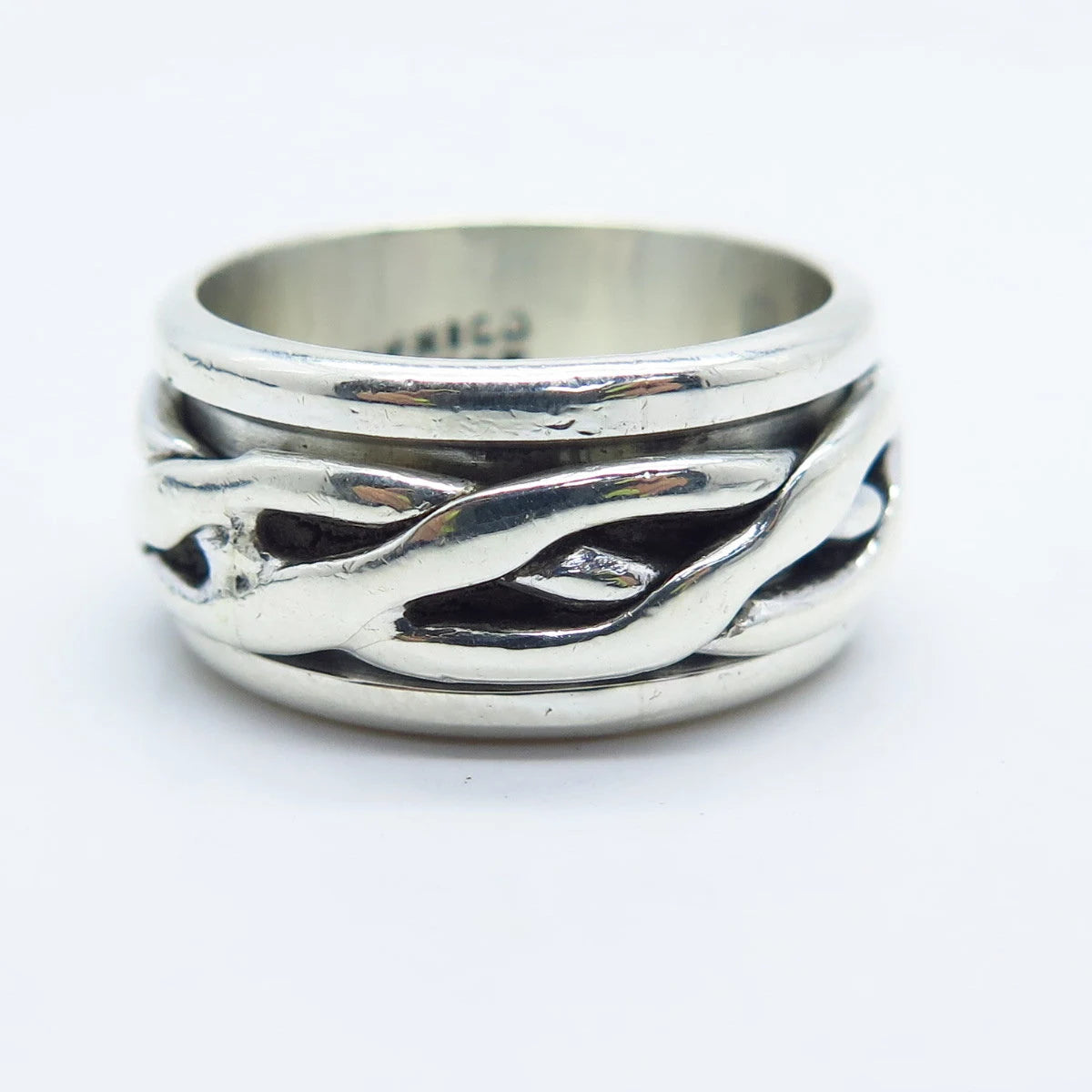 925 Sterling Silver Vintage Mexico Braided Celtic Band Ring Size 7.75