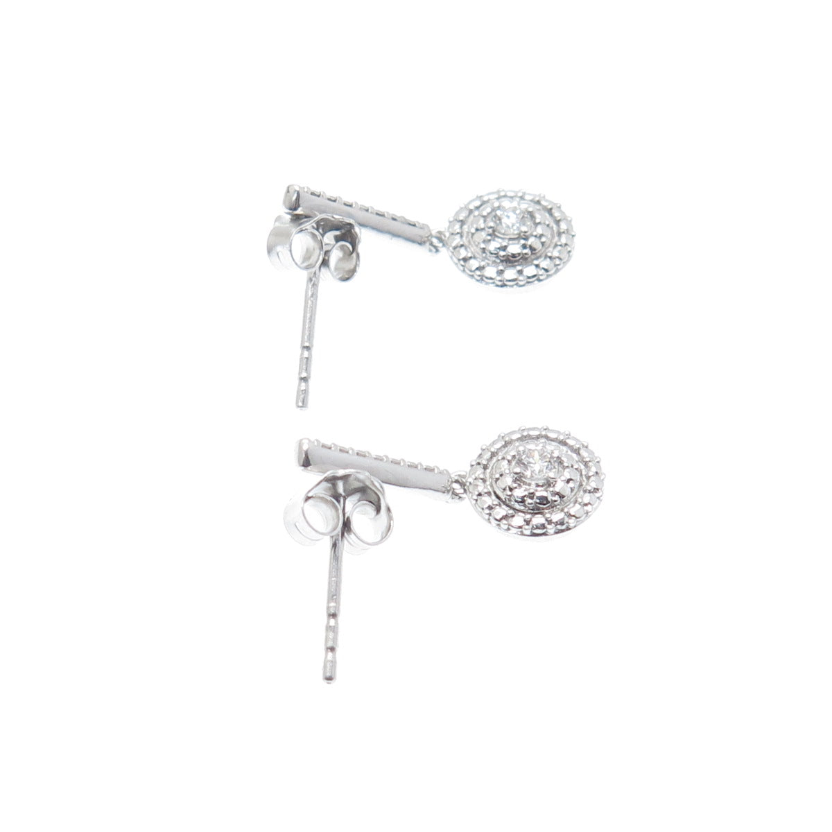 RL RICHLINE 925 Sterling Silver Real Round-Cut Diamond Accent Drop Earrings