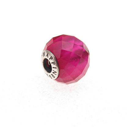 Pandora 925 Sterling Silver Pink Crystal Essence Happiness Slide Bead Charm