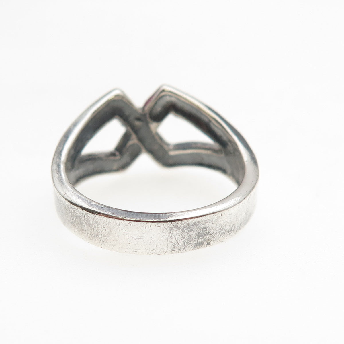 Cellini 925 Sterling Silver Vintage Modernist Infinity Oxidized Ring Size 7.5