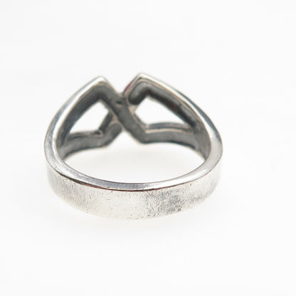 Cellini 925 Sterling Silver Vintage Modernist Infinity Oxidized Ring Size 7.5