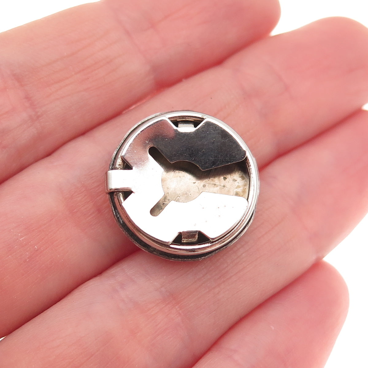 Old Pawn 925 Sterling Silver Vintage Southwestern Concho Tribal Clip Button