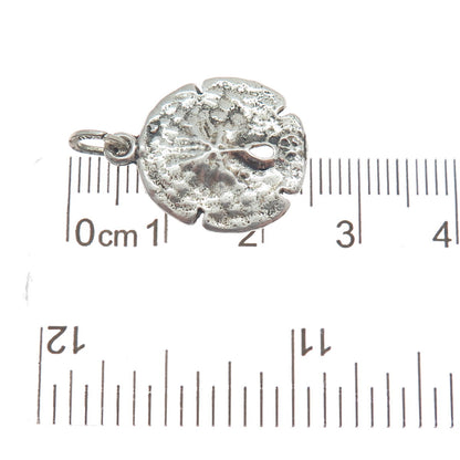 BEAU 925 Sterling Silver Vintage Sand Dollar Oxidized Minimalist Charm Pendant