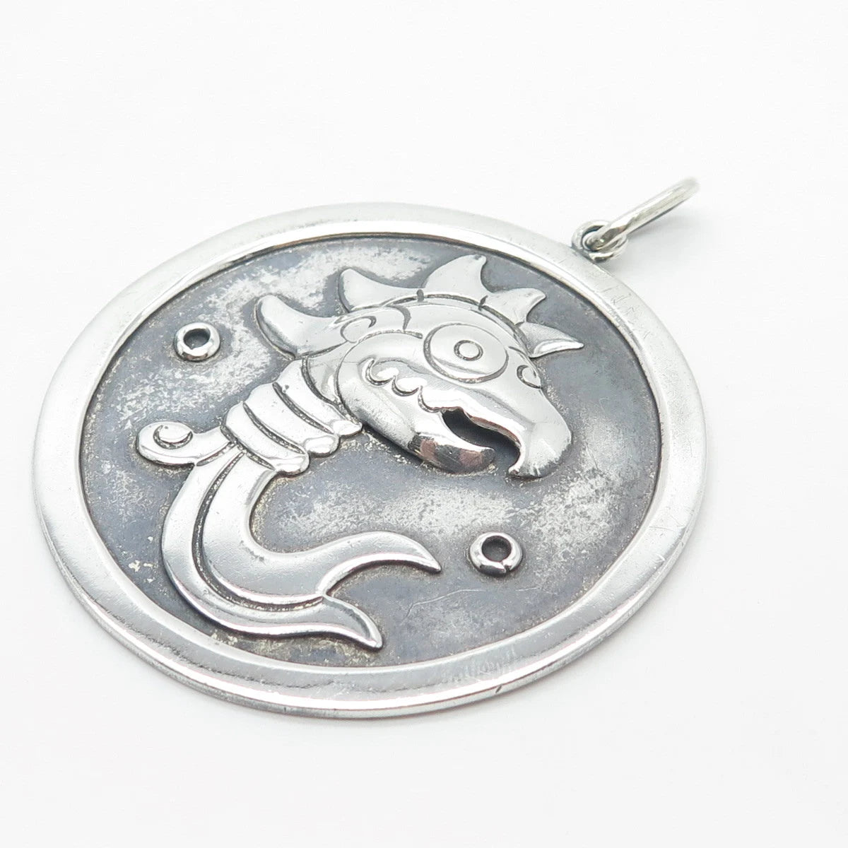 925 Sterling Silver Vintage Mexico Tribal Pendant