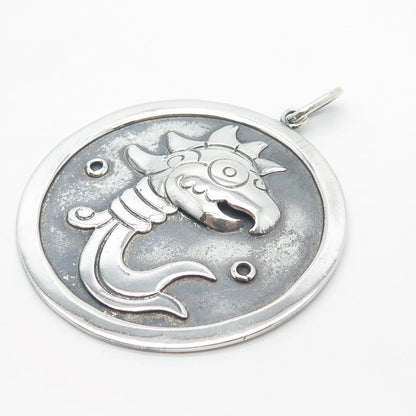 925 Sterling Silver Vintage Mexico Tribal Pendant