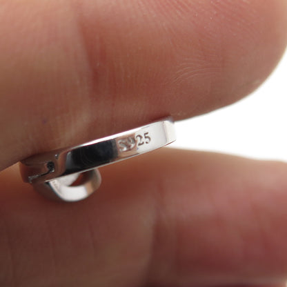 925 Sterling Silver Pink Heart-Cut & White Round-Cut Shaped C Z Hoop Earrings