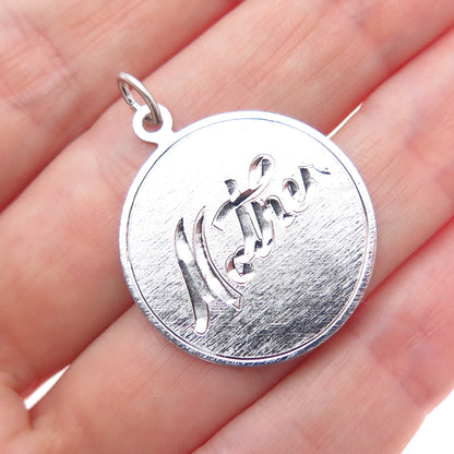 GRIFFITH & SONS CO. 925 Sterling Silver Vintage Engraved Mother Charm Pendant