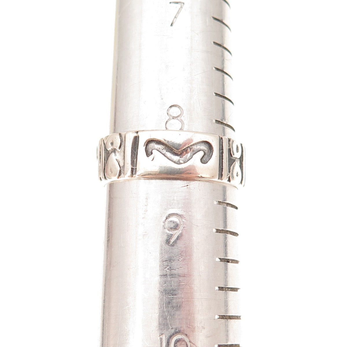 925 Sterling Silver Vintage Aries Zodiac Oxidized Band Ring Size 8.5