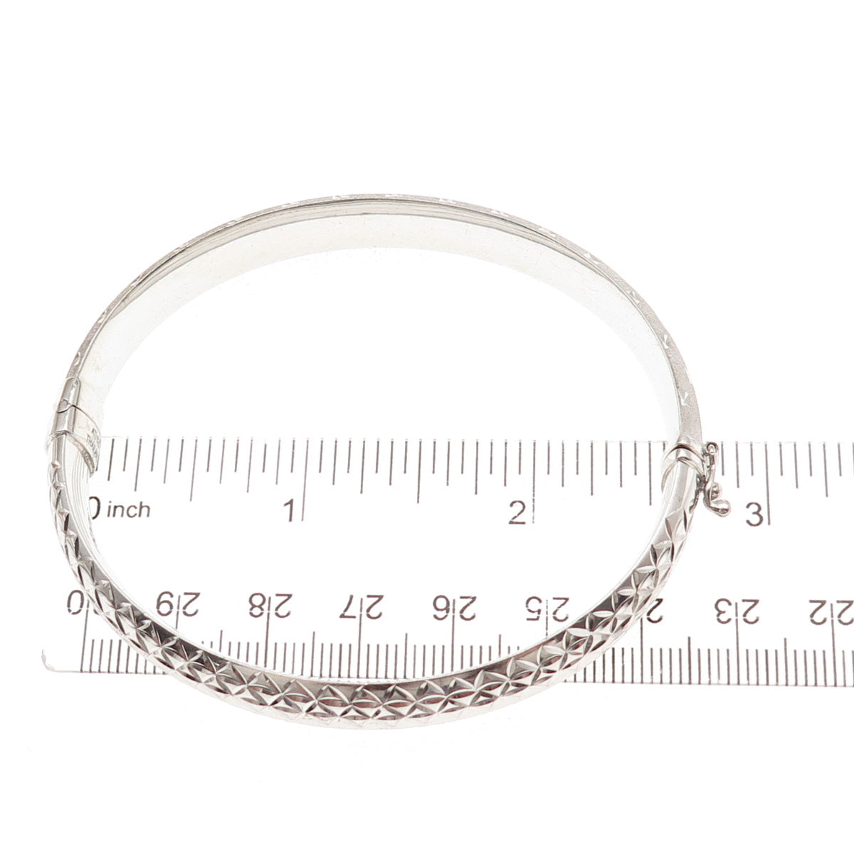 ATI Annika Witt 925 Sterling Silver Diamond-Cut Dual Sided Bangle Bracelet 7.5"