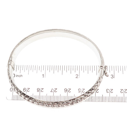 ATI Annika Witt 925 Sterling Silver Diamond-Cut Dual Sided Bangle Bracelet 7.5"