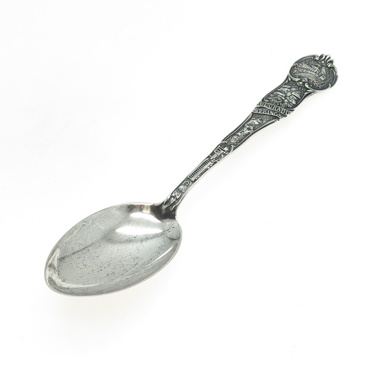 MECHANICS 925 Sterling Silver Antique Art Deco Colorado Springs Coffee Spoon