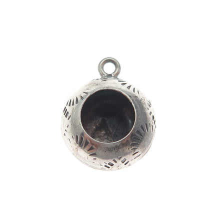 Old Pawn 925 Sterling Silver Vintage Southwestern Native Bowl Charm Pendant