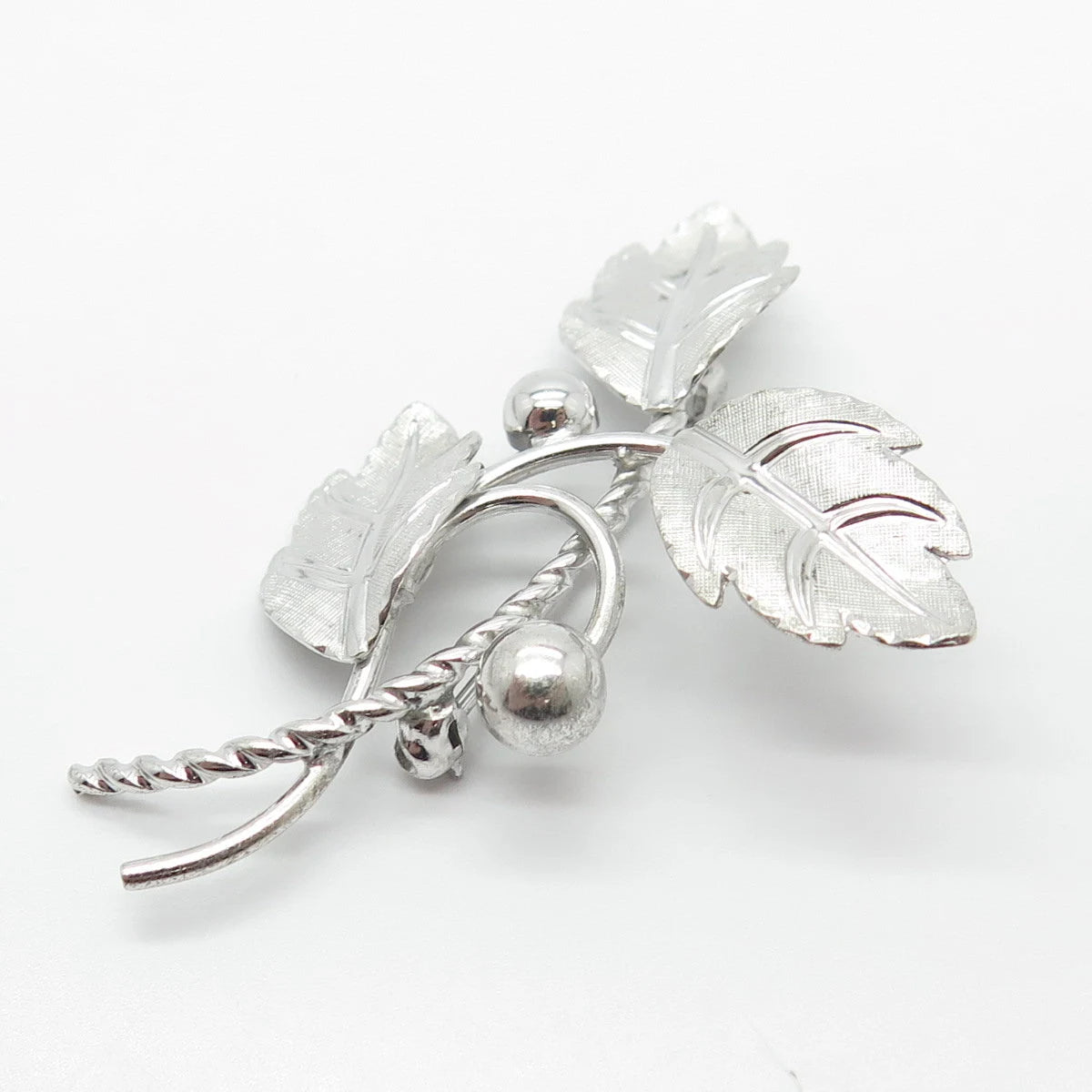 925 Sterling Silver Vintage Van Dell Leaf Branch Pin Brooch