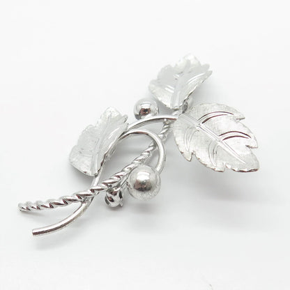 925 Sterling Silver Vintage Van Dell Leaf Branch Pin Brooch