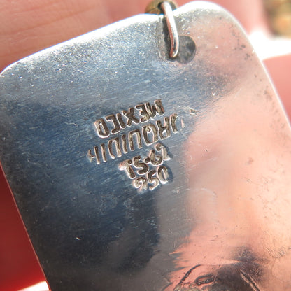 ORQUIDIA 950 Silver 2-Tone Vintage Mexico Modernist Beaded Clip On Earrings