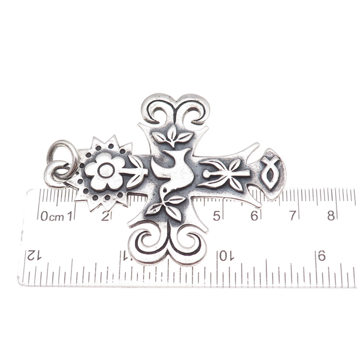 James Avery 925 Sterling Silver Vintage La Primavera Cross Pendant