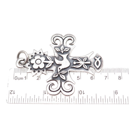 James Avery 925 Sterling Silver Vintage La Primavera Cross Pendant