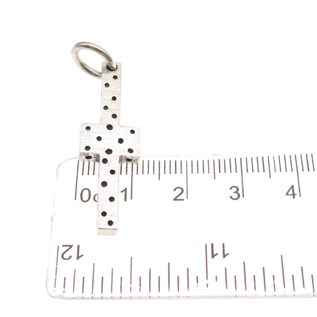 925 Sterling Silver Vintage Dotted Cross Charm Pendant