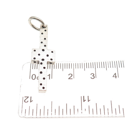 925 Sterling Silver Vintage Dotted Cross Charm Pendant