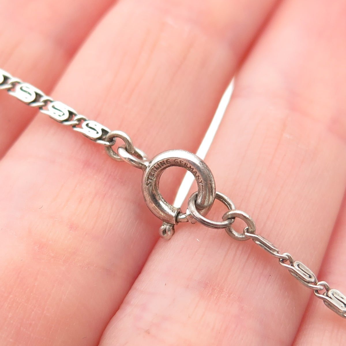 925 Sterling Antique Art Deco Germany Real Carnelian & Marcasite Necklace 16"