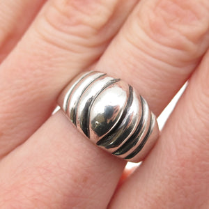 925 Sterling Silver Vintage Mexico Modernist Oxidized Ring Size 6.75