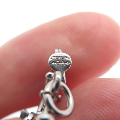 CARL ART 925 Sterling Silver Antique Art Deco Bicycle Minimalist Charm Pendant