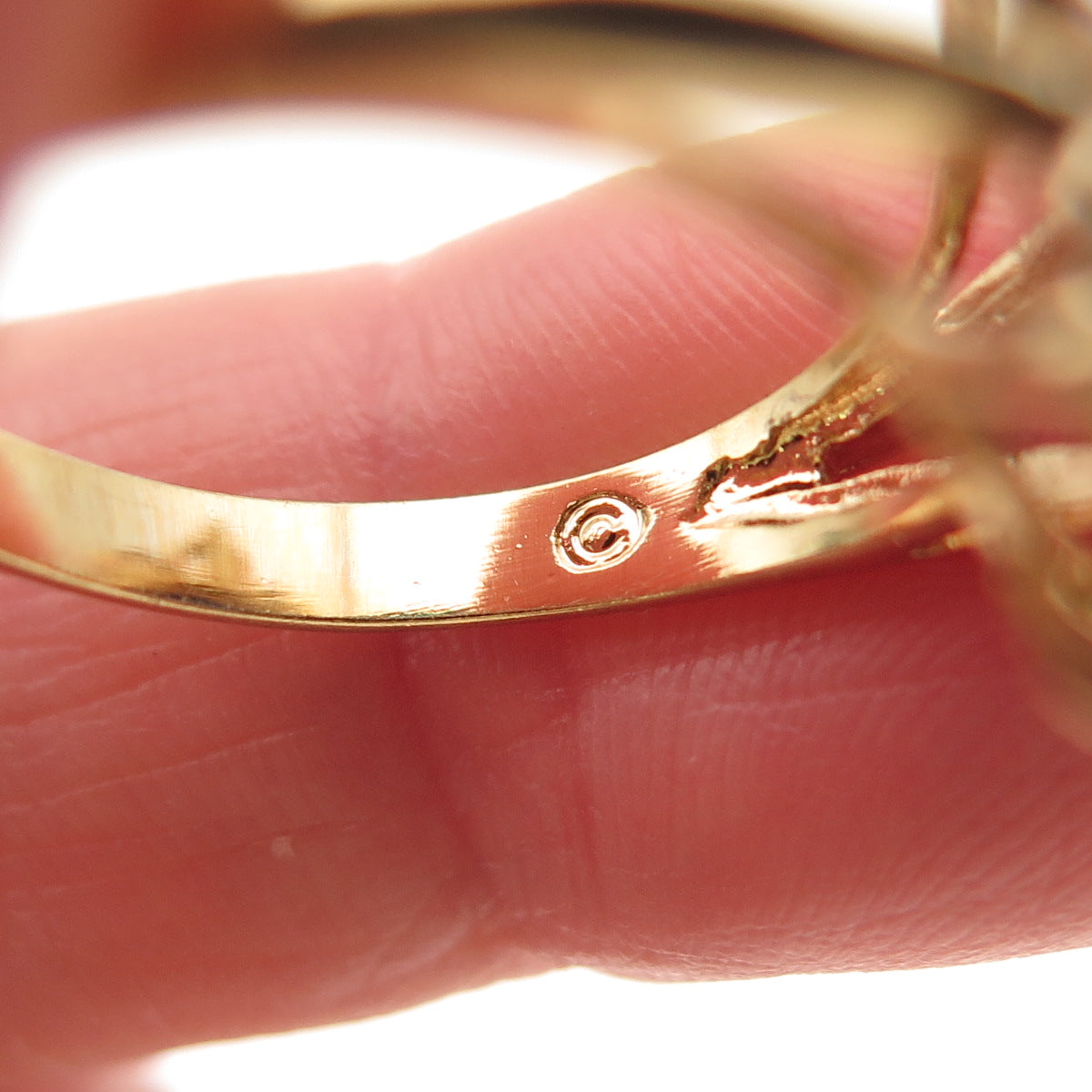 925 Sterling Silver Gold Plated Lab-Created Sapphire & C Z Ring Size 7