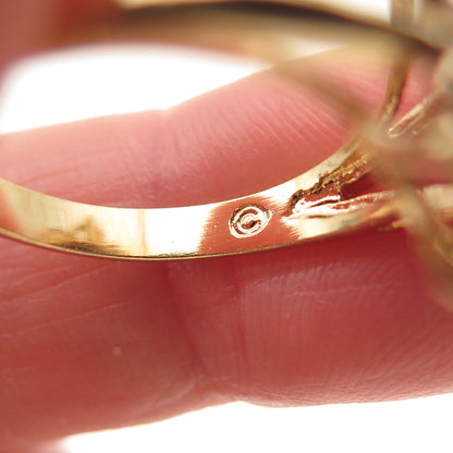 925 Sterling Silver Gold Plated Lab-Created Sapphire & C Z Ring Size 7