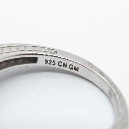 925 Sterling Silver C Z Set of Two Stackable Ring Size 7.25